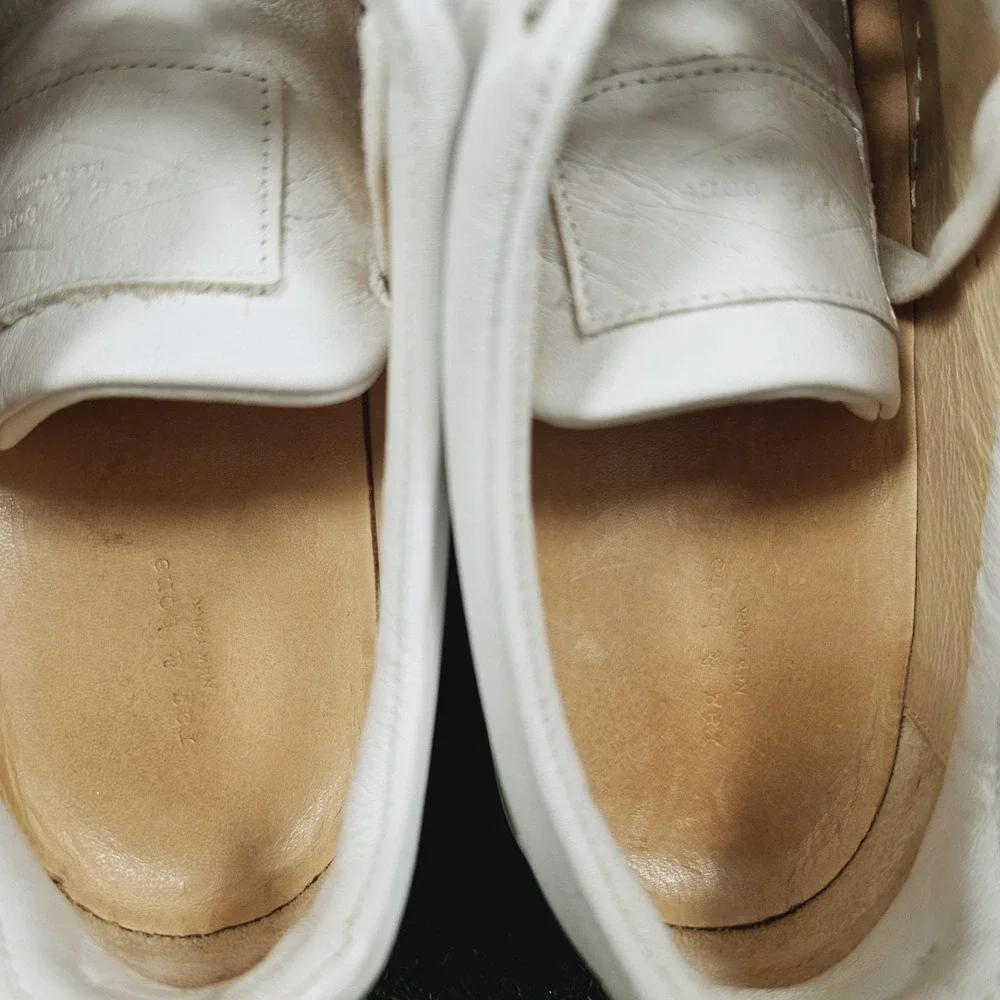 Rag & Bone White Leather Lace Up Kent‎ Casual Sneakers Womens Size 38.5 US 8.5